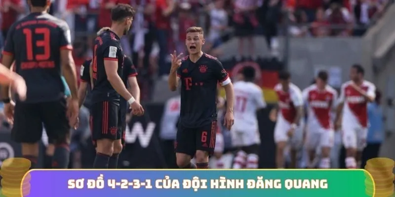 Sơ đồ 4-2-3-1 của đội hình đăng quang